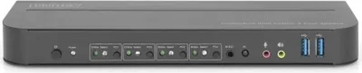 Produktbild von DIGITUS KVM Switch 4-Port, 4K60Hz, 4x DP in, 1x DP/HDMI out
