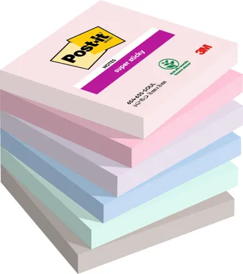 Image de Post-it® Super Sticky Notes Soulful Collection 76 x 76 mm – 6 blocs de 90 feuilles