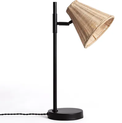 Produktbild von Tischlampe Metall und Rattan Cesto Schwarz