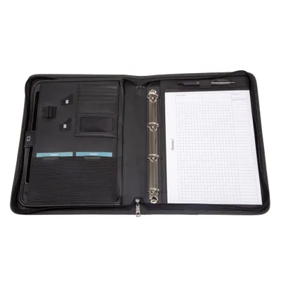 Produktbild von Schreibmappe Olbia A4, anthrazit, Tabletfach, herausnehmbare Ringmechanik