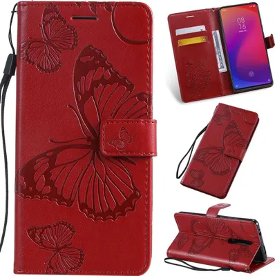 Produktbild von Mobigear Butterfly  Xiaomi Mi 9T Hülle Klapphülle Geldbörse - Rot