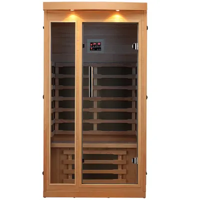 Produktbild von Chilliwack Infrarotkabine  102 x 97 x 191 cm, Infrarotsauna mit Bluetooth-Audio und LED-Beleuchtung, Sauna für Zuhause