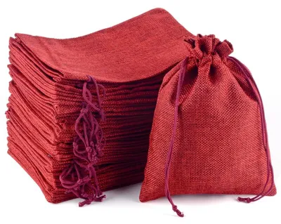 Obrázek produktu pro Jutové sáčky - 30 kusů - 15 x 20 cm - Červené