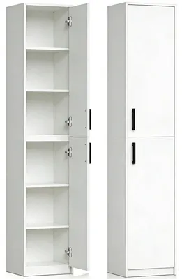 Produktbild von Bücherregal mit 6 Fächern und 2 Türen 35x35x180cm Weiß