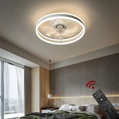 Obrázok produktu pre Eurotondisplay stropný ventilátor s LED osvetlením D3305 stropné svietidlo Ø 50cm 96W diaľkové ovládanie farba svetla/jas nastaviteľný stmievateľný LED stropné svietidlo stropný ventilátor (D3305)