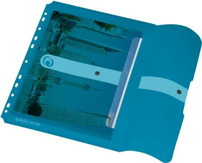 Produktbild von Herlitz 11292943, A4, Polypropylen (PP), Blau, Transparent, Porträt, Druckknopf, 1 Stück(e)