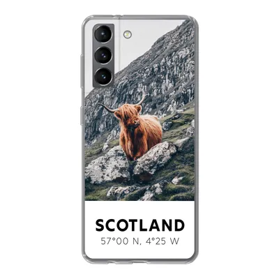 Produktbild von MuchoWow® Handyhülle Schutzhülle Hülle für Samsung Galaxy S21 Schottland - Schottische Highlander - Berge Silikon Softcase Handy Hülle - Softcase