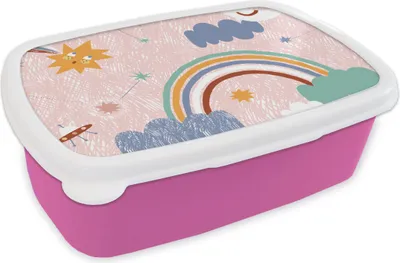 Obrázok produktu pre KitchenYeah® Lunchbox Box na obed 17x11 cm izba - detský - dúhový detský box na obed - box na obed - box na chlieb - box na sendvič