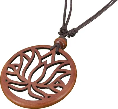 Produktbild von Ethno Holzschmuck, Halskette, Surferkette - Lotus/1, Braun, Ketten & Modeschmuck für den Hals