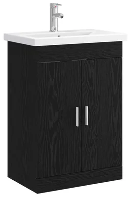 Immagine prodotto di Set di mobili da bagno vidaXL in rovere nero 61 x 40 x 84,5 cm