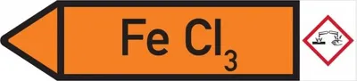 Produktbild von Dreifke® Aufkleber I RKZ-Etikett Fe CI3, links, DIN, orange/schwarz, ab 90mm ...