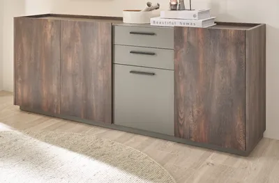 Produktbild von Sideboard "Piano" in Eiche und grau Kommode mit Soft-Close 200 x 80 cm