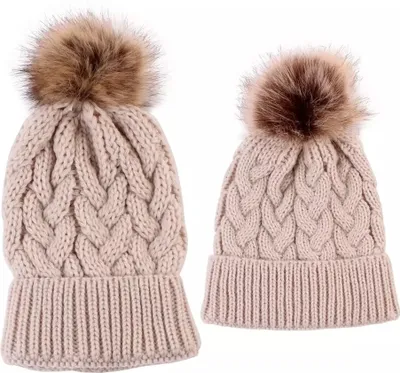 Immagine prodotto di Cappelli Mamma e Bambina Marrone Chiaro - Set Elegante KP21552