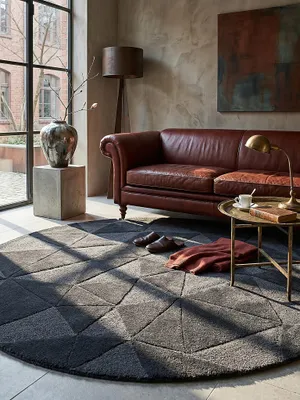 Teppich Anthrazit Textur Detail Materialqualität rund_#sku_BARK503119377813#