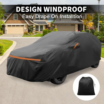 Image de Housse Voiture Pour Dacia Sandero 2008-21 Peva Spunlace Coton ExtšŠrieur Housse Voiture Complššte Tout Temps šŠtanche Coupe-Vent Protection Soleil Pluie Neige Fermeture šŠclair Noir