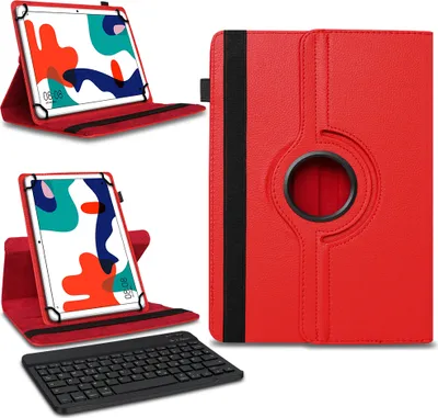 Produktbild von Tablet Tasche Hülle Huawei MatePad T10 9.7 Schutzhülle Bluetooth Tastatur QWERTZFarben:Rot
