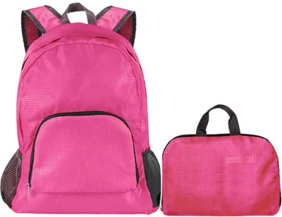 Produktbild von Reise Rucksack Faltbar City Tasche Handgepäck Camping Wandern Sporttasche leicht - Pink