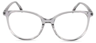 Immagine prodotto di Occhiali da vista Rodenstock, montatura rotonda in acetato, colore grigio chiaro, modello da donna, con lenti