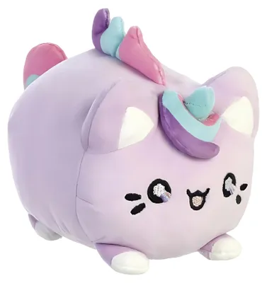 Image de Tasty Peach, chat en peluche 18cm licorne avec crinière modèle Meowchi, lavande