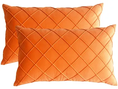 Produktbild von Omgoods – Set aus 2 Samtkissenbezügen, 30x50 cm, Orange