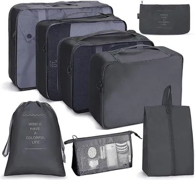 Produktbild von Famanu Aufbewahrungstasche Set 8-teilig - Kleidung Organizer für Reise und Zuhause, platzsparend