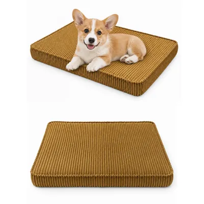 Produktbild von Hundebett Hundekissen Hundematte Cord 45X65X8 Cm Honiggelb