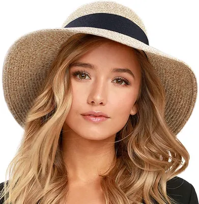 Produktbild von Damen Sonnenhut mit UV-Schutz LSF 50, für den Strand, Reisen, faltbare Krempe, Sommer-UV-Hut