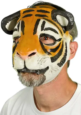 Produktbild von Tiger kinnfreie Latex Maske - Fasching Karneval Halloween
