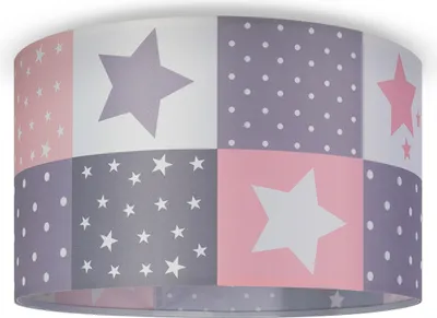 Produktbild von Kinderlampe Deckenlampe LED Pendelleuchte Kinderzimmer Lampe Sternen Motiv E27 Leuchten Farbe / Größe Pink (Ø38cm)