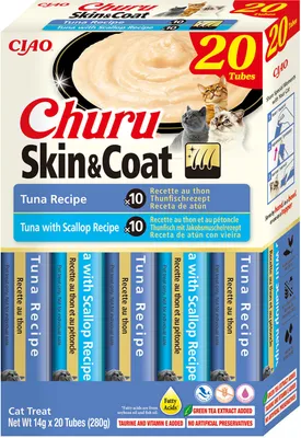 Zdjęcie produktu dla Inaba Cat Churu Skin & Coat Tuna 20x14g Kremowy Przysmak Dla Kota Pasta Mix Z Tuńczykiem
