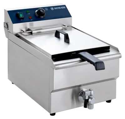 Produktbild von GastroHero Elektro Fritteuse ECO 13 Liter 5 kW Edelstahl Gastro Fritteuse mit Ablasshahn Tischgerät Profi Imbiss Restaurant 400 V