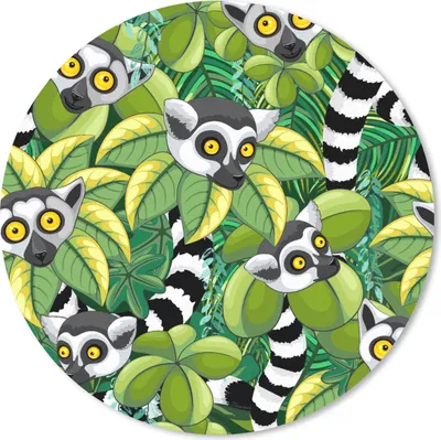 Produktbild von MuchoWow® Mauspad Mousepad Muster - Dschungel - Ringelschwanzlemur 30x30 cm - Mousepads - Maus Mat - Pad - Mausunterlage - Tischunterlage - Schreibtischmatten