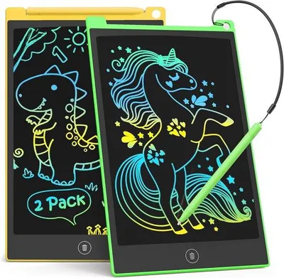 Productafbeelding van LCD Schrijfbord voor Kinderen en Volwassenen - 8,5 Inch Herbruikbaar Tablet (2 Stuks)