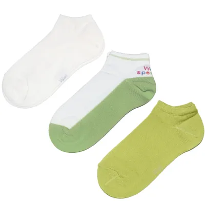 Produktbild von Sneakersocken 3-er Pack aus Baumwolle Sport Duo Grün-Weiß Größe 27-30