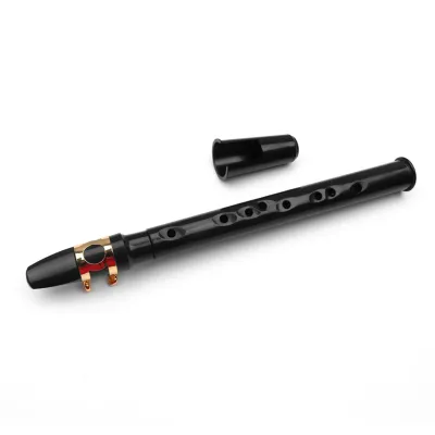 Produktbild von Schwarzes Mini-Taschensaxophon, tragbares kleines Saxophon, mit schwarzer Tragetasche, Holzblasinstrument