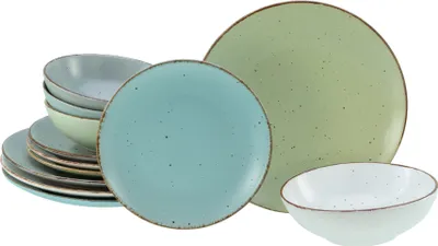 Produktbild von CreaTable, 23329, Fashion Bunt, Tellerset 12-tlg, Steinzeug