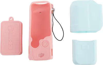 Produktbild von Silikon-Kameratasche für Pocket 3-Bildschirmobjektiv-Handgriffabdeckung, staubdichte Schutzhülle, rosa-blau