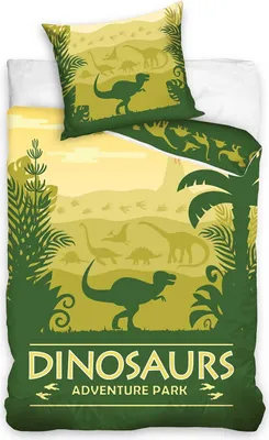 Produktbild von Dinosaurus Bettbezug Grün 140 x 200 cm 70 x 90 cm - Baumwolle