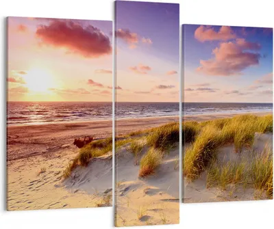 Produktbild von Bild auf Leinwand - Leinwandbild - Meer Strand Düne - 95x80cm - Wand Bild - Wanddeko - Wandbilder - Leinwanddruck - Bilder - Kunstdruck - Wanddekoration - Leinwand bilder - Wandkunst - CB95x80-3540