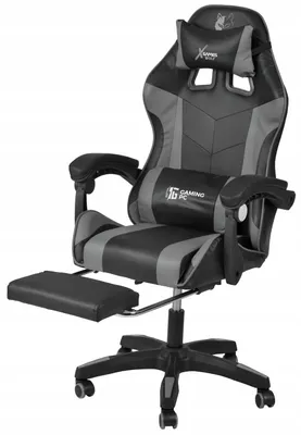 Immagine prodotto di Ekspand | Poltrona da gaming - Grigio - Altezza totale 115-123 cm - Cuscino in omaggio - Sedia da gaming ergonomica