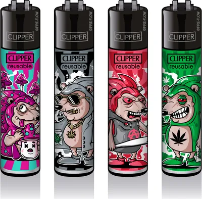 Zdjęcie produktu dla Zapalniczki Clipper - zestaw 4 sztuk: Jeż