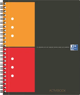 Produktbild von Oxford Activebook, Schwarz, A5, 80 Blätter, Kariertes Papier