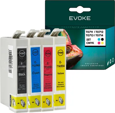 Produktbild von Patronen für Epson T0711 T0712 T0713 T0714 XL  DX4000 DX4400 DX7450 DX9400 DX8400 ❇️