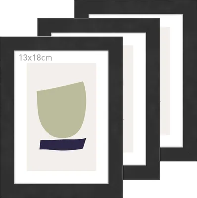 Produktbild von accent by nielsen Holz Bilderrahmen Velino, Schwarz, 13 x 18 cm (3er Set)