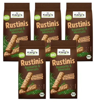 Produktbild von Dr. Kargs Rustinis Rosmarin und Meersalz knusprig 125g 5er Pack