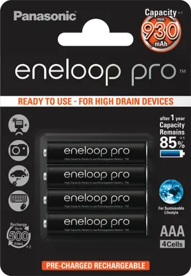 Produktbild von Panasonic eneloop Pro Akku AAA - 4er-Blister (BK-4HCDE/4BE)