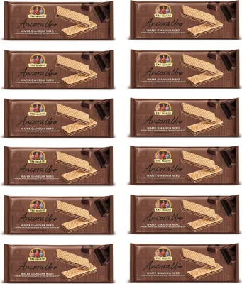Produktbild von 12x Tre Marie Ancora Uno Wafer Gianduia Nero mit Gianduja-Creme Produkt erhalten von Piemont Haselnuss IGP 175g