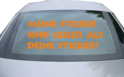 Produktbild von Indigos UG - Aufkleber Heckscheibe & Motorklappe DE2914 - orange - 600x227 mm - Meine Sticker sind geiler - Auto Scheiben Fenster Heckklappe Tuning Racing JDM - Die cut