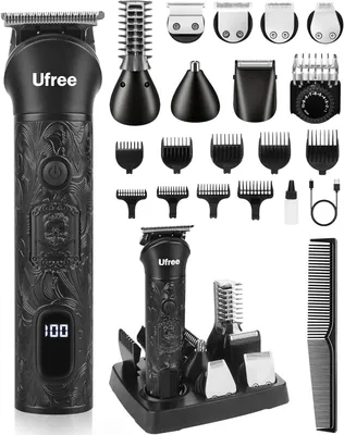 Produktbild von Multifunktionales Smart-Haarschneideset, schwarz1200 mAh, 7 Klingen, Typ-C-Anschluss