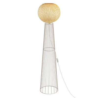 Produktbild von LUXOLAR Stehlampe E27 169 cm Beige-Grau Bambusgeflecht - Metall - für Wohnzimmer & Schlafzimmer, ohne Leuchtmittel